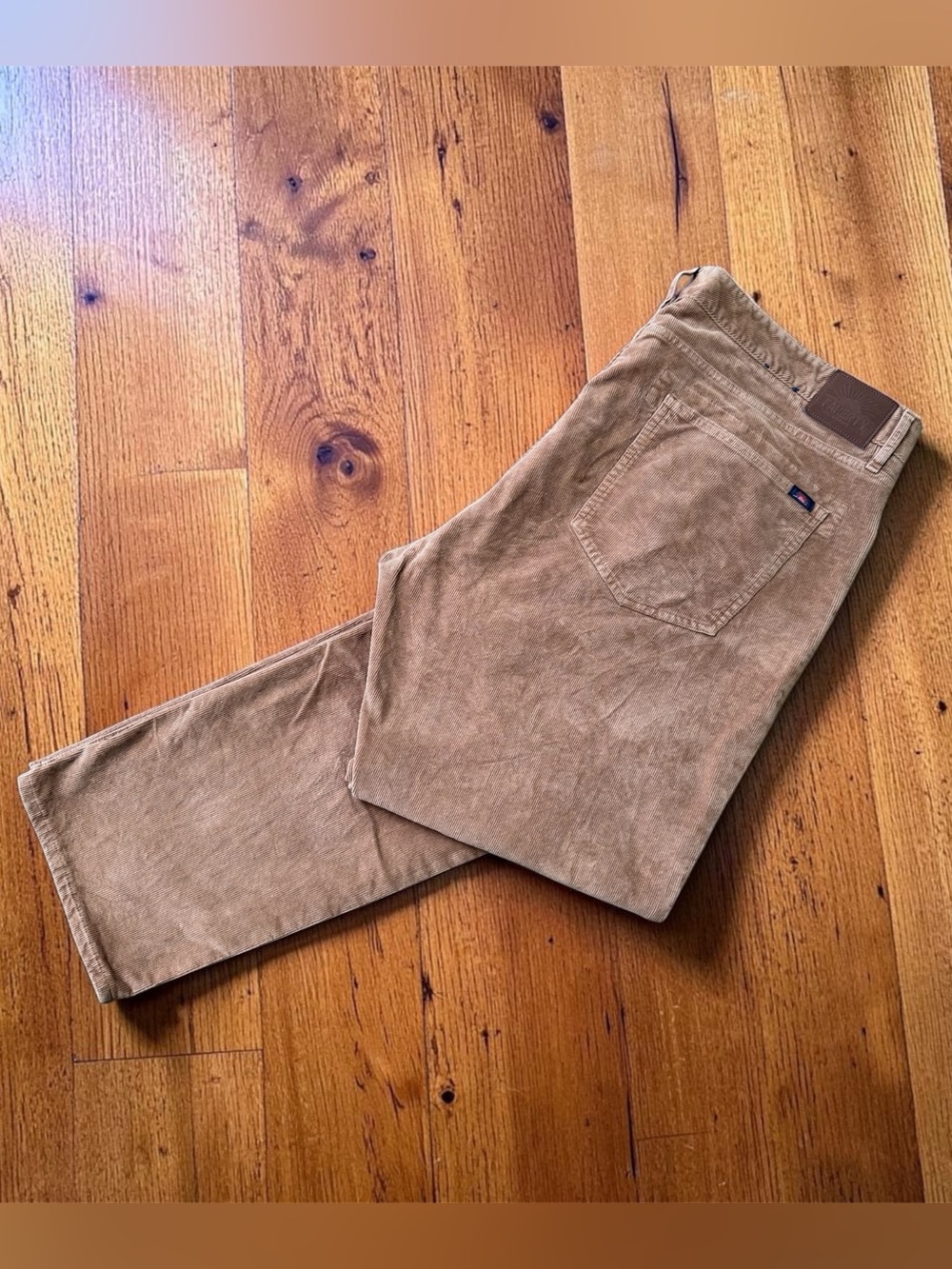 Faherty Stretch Corduroy 5-Pocket Men's Pants Size 36x32 Rum Raw Umber MBF2317